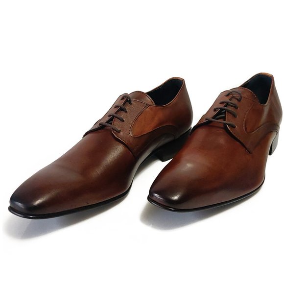 Perlamoda Men Derby Shoes Brown Vernice Leather Size 9 US 42 EUR main image 11